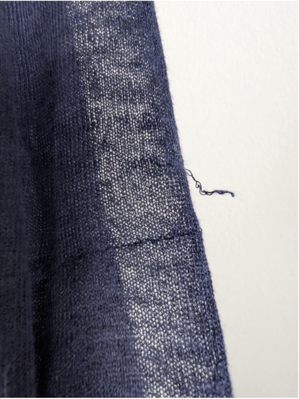 Eileen Fisher Hemp Long Cardigan Duster Sheer Navy Sz L Classic Beachy Nautical - Picture 10 of 10